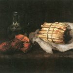 Carl Schuch: Hummer, Zinnkanne und Spargelbund, 1884